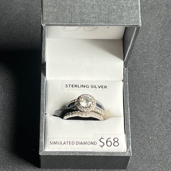 Brilliance Fine Jewelry Bridal Set Sterling Silver Simulated Diamond - Picture 1 of 10